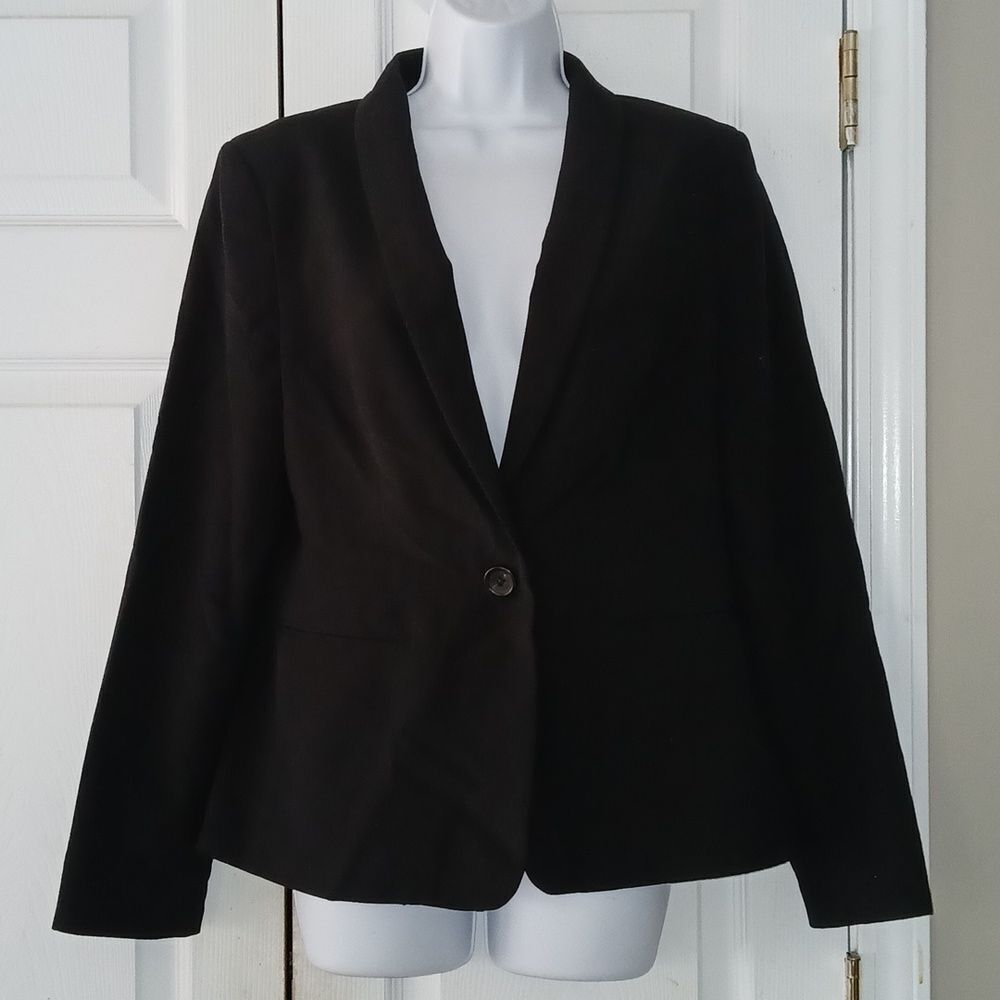 Eva Longoria black single button casual office blazer Sz 8 EUC